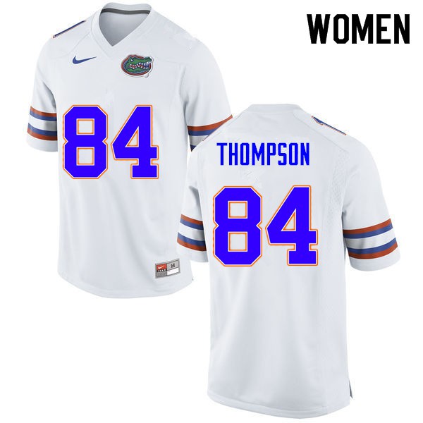 Women #84 Trey Thompson Florida Gators College Football Jerseys White